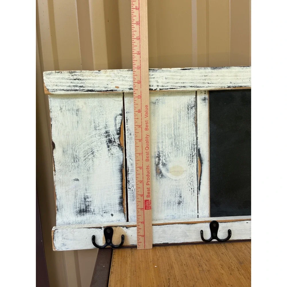 Farmhouse Entryway Set Chalkboard Coat Rack Mud Room & Vintage Laundry Signs